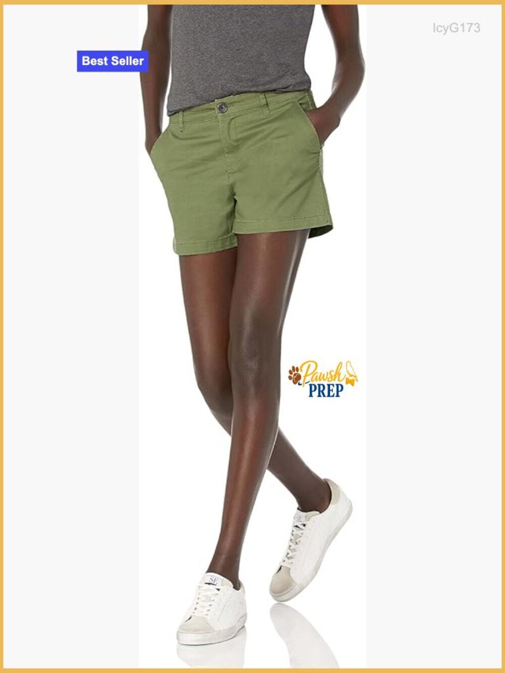 Women's Mid-Rise Slim-Fit 3.5" Inseam Khaki Shorts